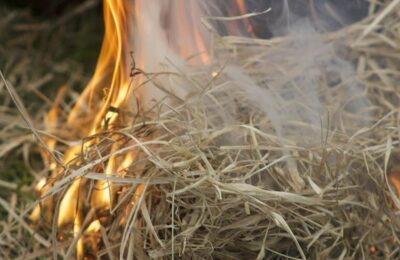 Огнем уничтожено сорок центнеров сена в Журавке